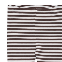 BIRKHOLM Stribede Rib Leggings Perfekt Hvid & Chokolade Brun